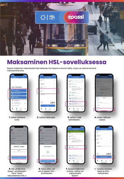 Epassi_Ohjeet_Maksaminen HSL sovelluksessa