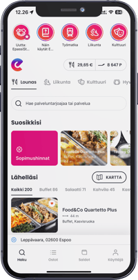 WEBSITE Kuntalounas app demo - Places