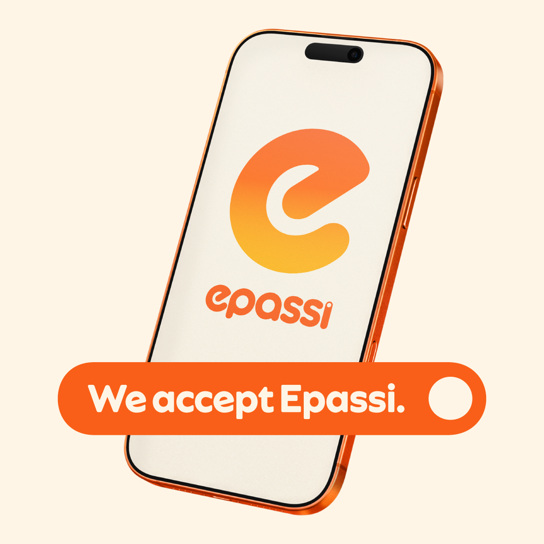 We accept Epassi (Phone, orange slider)