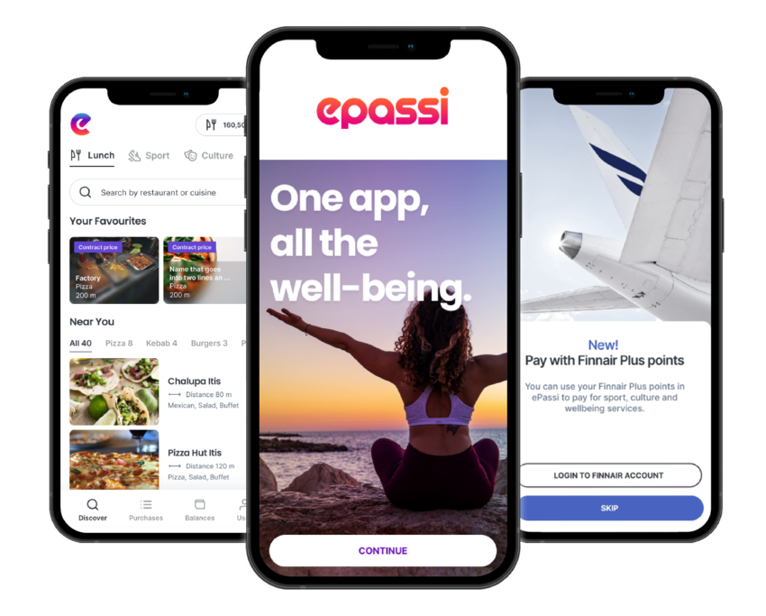 The completely renewed Epassi app enables paying golf green fees, massages or movie tickets with Finnair Plus points