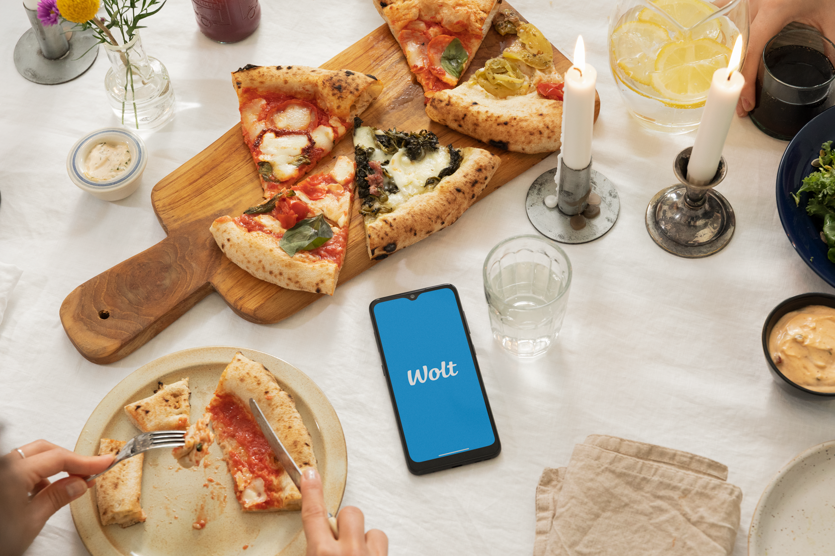 Wolt-sovelluksen näkymä, jossa Epassi on valittu maksutavaksi